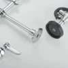 Commercial Kitchen Faucet Deck Mount with Pre-Rinse Sprayer 21" Height Kitchen Sink Faucet 8 Inch Center with 10" Add-on Swing S 6
