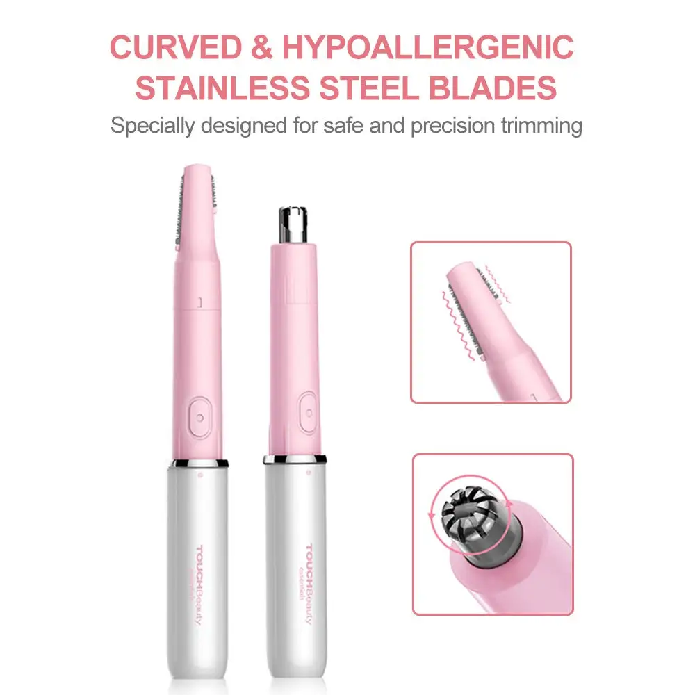 TOUCHBeauty Hair Trimmer for Face Eyebrow Nose Ear Body Hair Trimming, All in ONE Hair Remover for Women & Men Dual Blades Shave 2