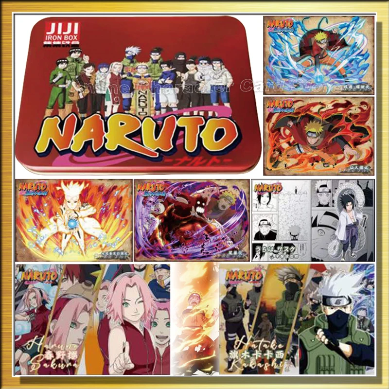 

JJ IRON Box Anime Naruto Game Rare Collection Card Ninja World Characters Cards Kids Toy For Children Hobby Collectibles Gift