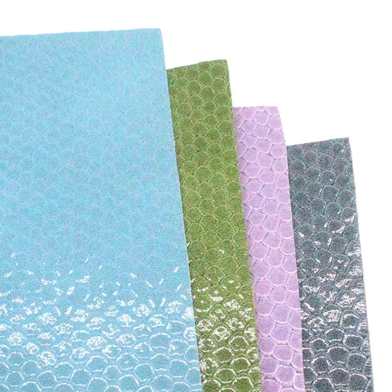 Animal Pattern Gold Stamping Crystal Snake Skin PU Synthetic Leather 1mm Thickness Wet Curing Material Shoe Material Bag Leather
