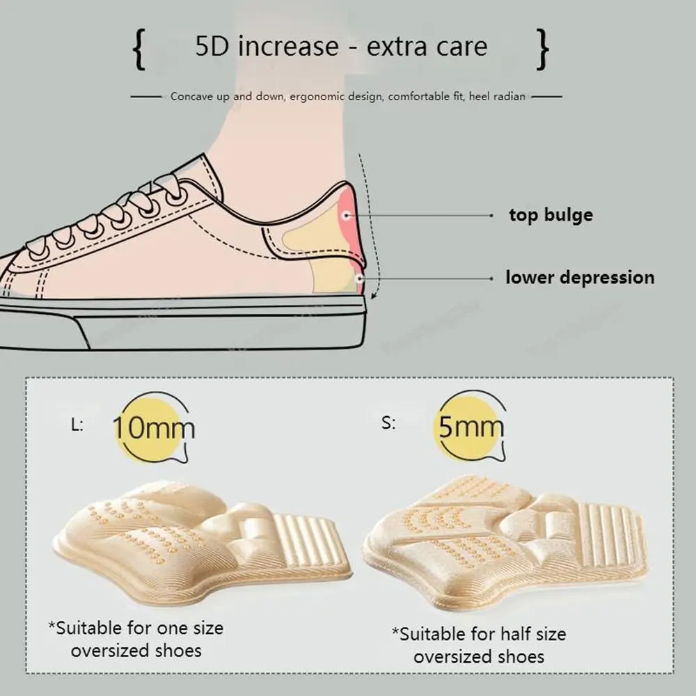 Inserts Sneaker Shrinking Size High Heel Cushion Anti-wear Heel Stickers Women Shoe Insoles Protectors Foot Pads