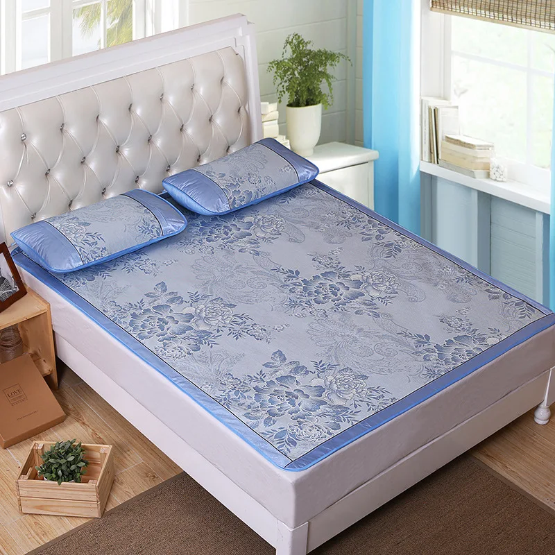 Summer Cooling Mat Kit Foldable 90*190CM Rattan Mat Bed Protection Pad