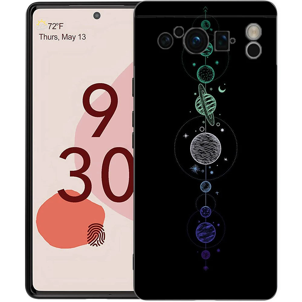 Celestial Night Art Silicone Shockproof Phone Case - Black Cover