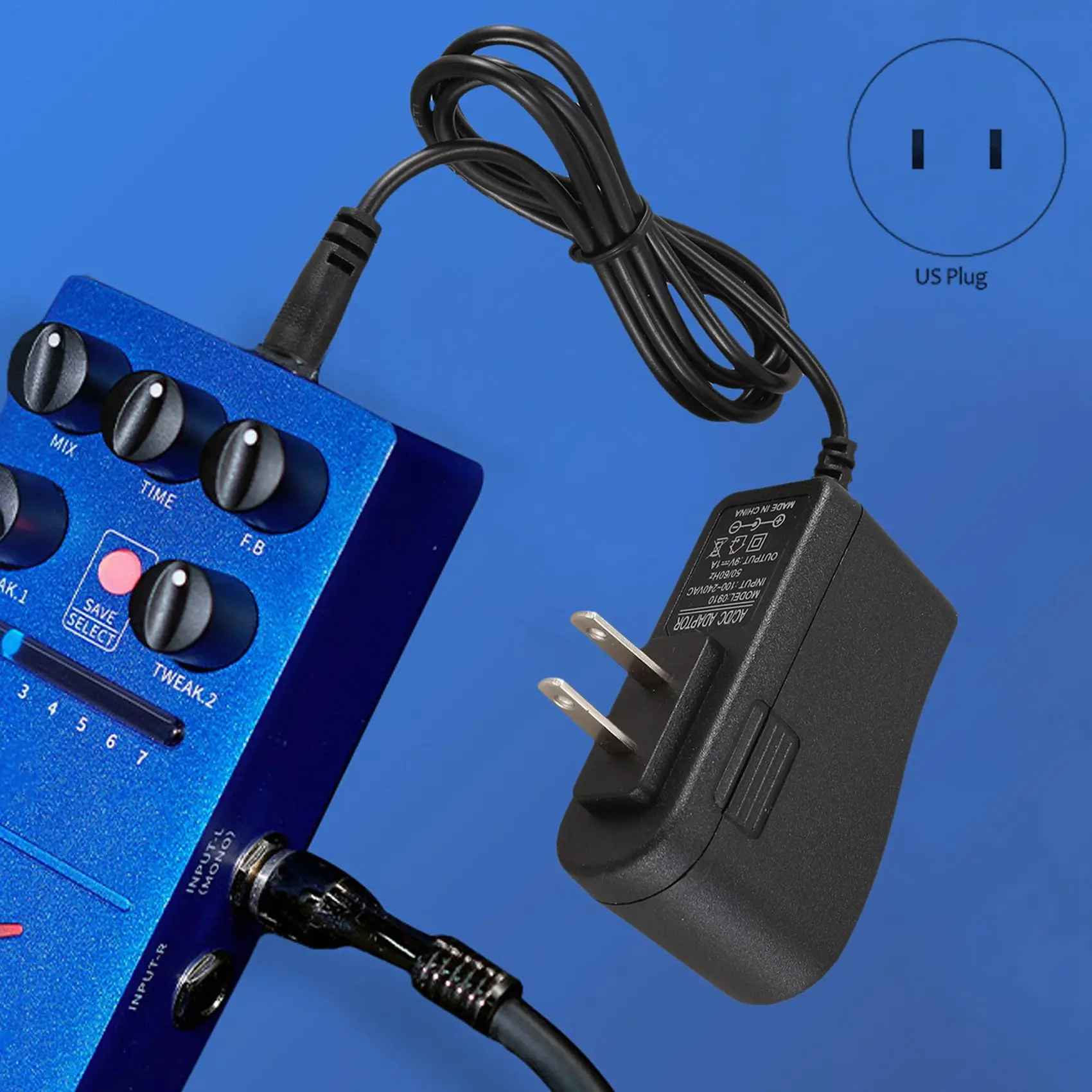 X12A Guitar Feeects Pedal Mains Replacement Power Supply AC Adaptor 9V 1A