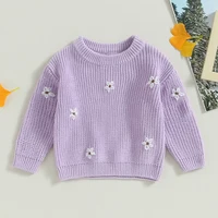 Baby Girl Boy Knit Sweater Tops Pullover Sweatshirt Warm Crewneck Long Sleeve Tops for Infant Toddler 5