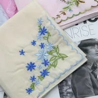 Embroidery Handkerchief Towels Cotton Платок Ladies Soft Absorb Sweat Floral Square Hand Towel Traditional Gifts Toallas De Mano 5