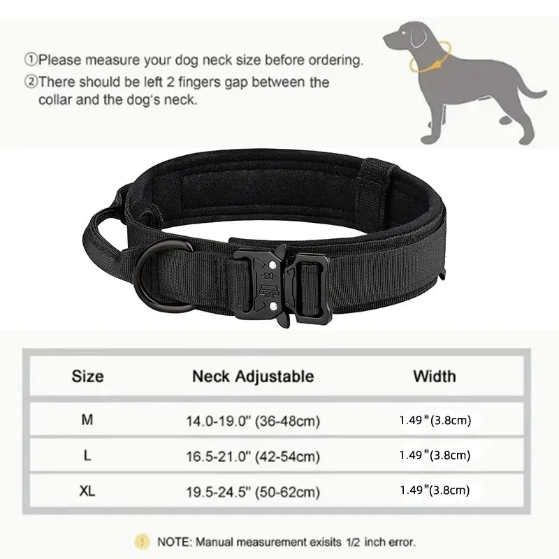 Dog Collar Pet Collar Tactical Dog Collar for Medium and Large Dogs