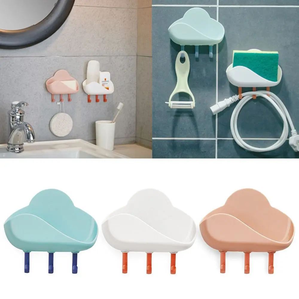 

Wall Hanging Soap Dish Bathroom Accessories Cloud Hook Strong Viscose Soap Drain Rack Free Punch Soap Holder Bathroom