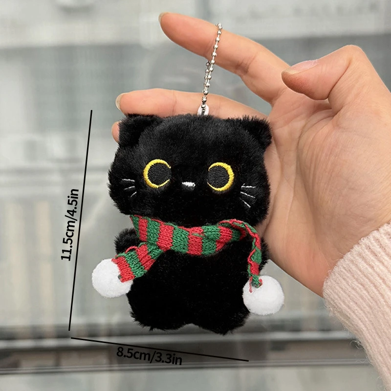 Adorable Black Cat Plush Keychain – Charming Feline Accessory & Gift