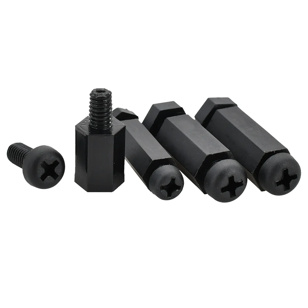 Black Nylon PCB Standoff Spacers Male To Female Motherboard Hexagon Thread Pillar Bolt Plastic Screw Standoffs Nut M2 M2.5 M3 M4