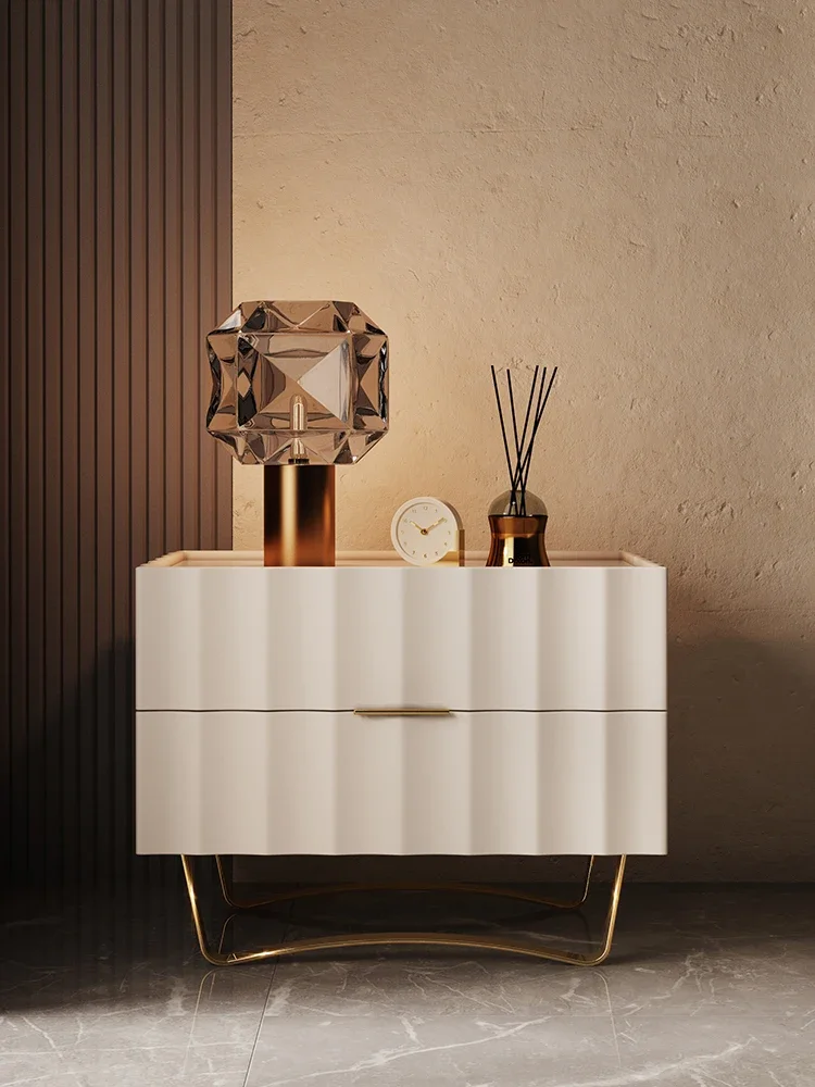 

PQF Smart Bedside Table Master Bedroom Simple Charging Leather Bedside Cabinet