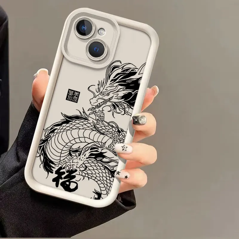 Dragon Totem Shockproof Silicone Case - Enhanced Protection Back Cover