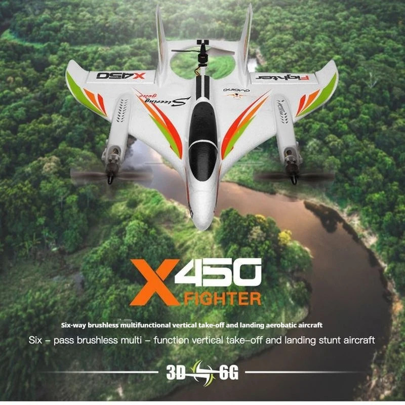 Détail des ailes et du fuselage du Wltoys X450 RC Avion 2.4G 6CH Débutant, planeur à décollage vertical