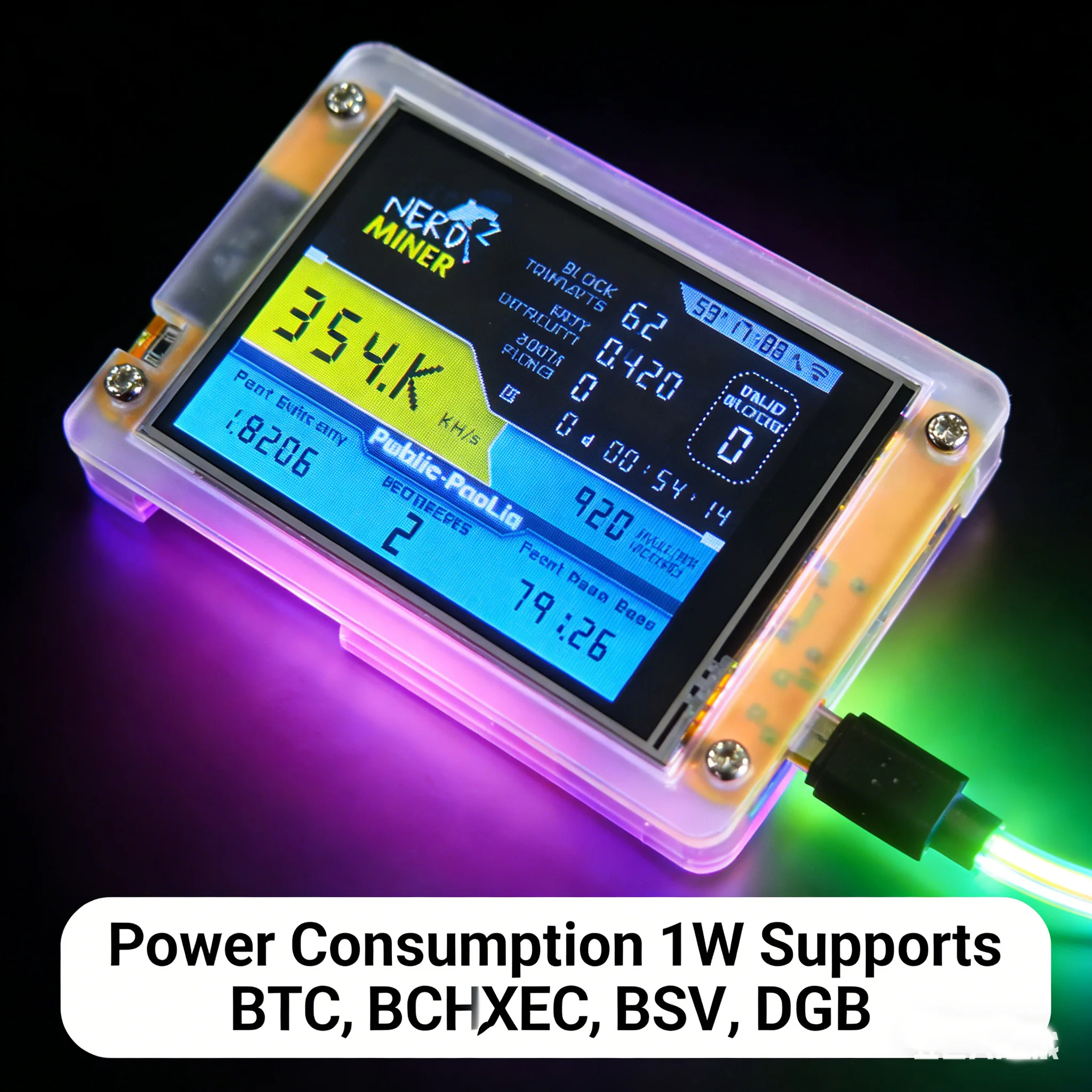 2026 NerdMiner V2 solo miner Bitcoin Mining Device – Minerador de BTC BSV  354K | Silent Crypto ASIC Miner with 2.4G WiFi - AliExpress