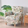 Stretch Club Chair Cover Pastoral Style Spandex Armchair Slipcovers Single Seat Sofa Covers for Study Room Bar Counter Hotel 4