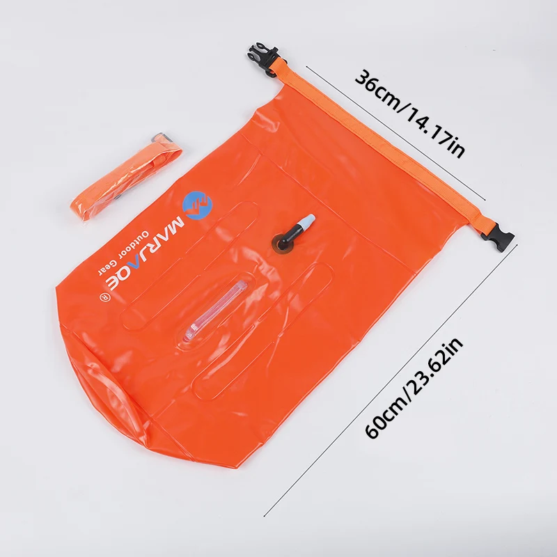 PVC 20L Tow Float Dry Bag with Adjustable Waist Belt Inflatable Waterproof Bag Swim Safety Float Boating Fishing Camping