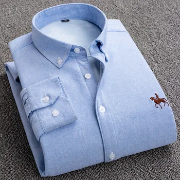 Men's Oxford Shirts Thicken Winter Warm Business Casual Large Size Velvet Thickened Cotton Shirt Blusas Fleece Tops