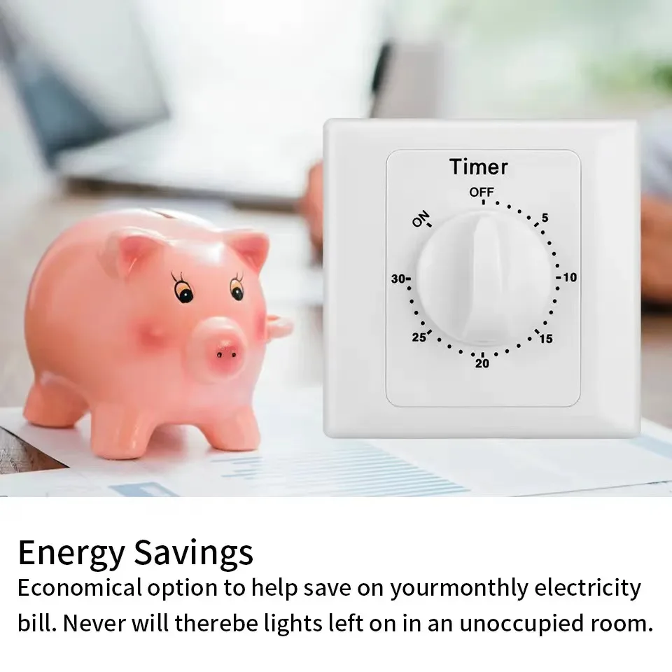 

WINSOME Time Switch Light Switch Sockets Countdown Timer 220V Switch Digital Timer Control Switch Socket Cover Plate Home