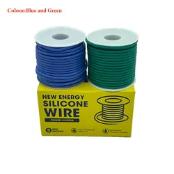 Premium Heat Resistant Silicone Wire - Ultra - Flexible Stranded Tinned Copper Cable (Super Soft, Various Gauges) - 18 AWG - 20m x 2 (Blue and Green)