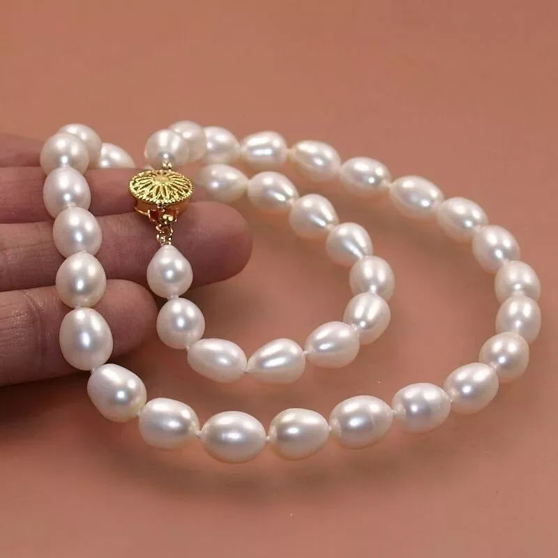 

NATURAL 18" AAA 10-11 MM SOUTH SEA White PEARL NECKLACE 14K GOLD CLASP