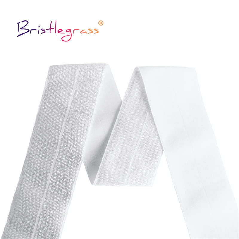BRISTLEGRASS 50 100 Hof 1-1/2 "40mm Solide Shiny Falte Über Gummi FOE Spandex Satin Band Gurtband band Stoff Kleid Nähen Trim – Detail 37