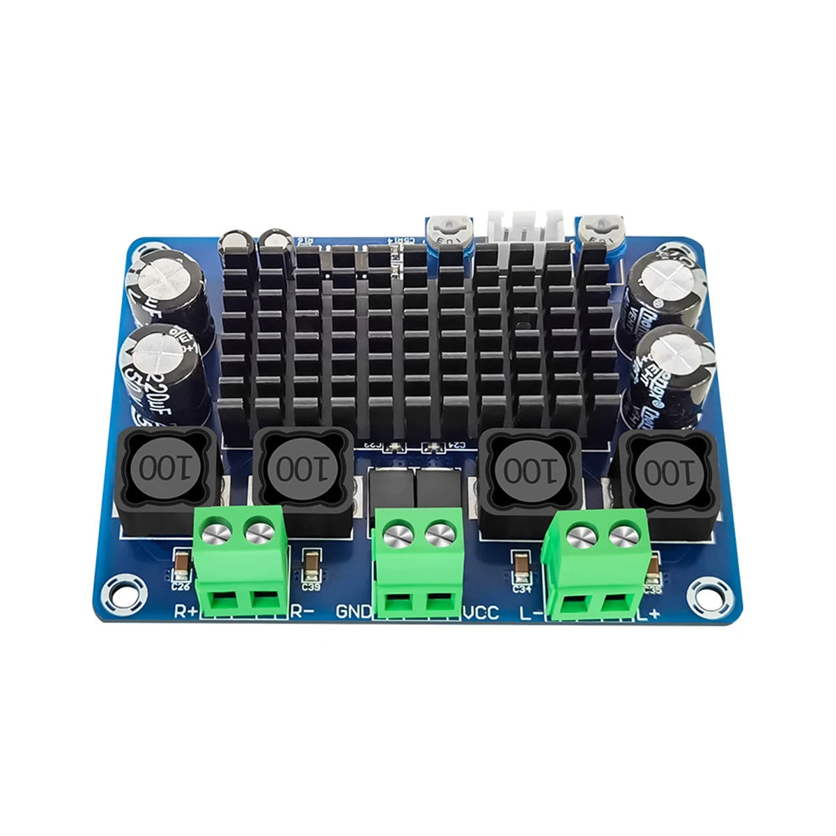 

XH-A283 High-Power Digital Audio Amplifier Board with Metal Radiator TPA3116D2 100Wx2 Audio Amplifier Module DC12-24V
