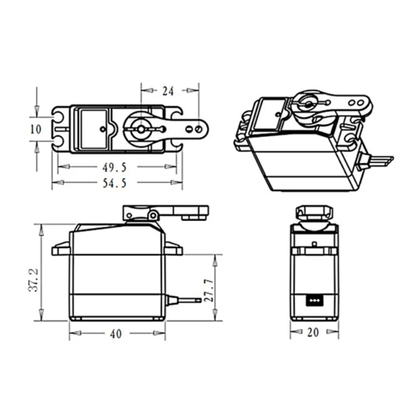 Servomoteur DS3245 45KG sans noyau IP67 pour RC 1/8 1/10