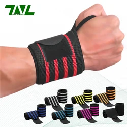 1Pair Wristbands Wrist Support Brace Carpal Protector Bracers For Gym Sports Wrap Band Cross Training Fitness Bench Press