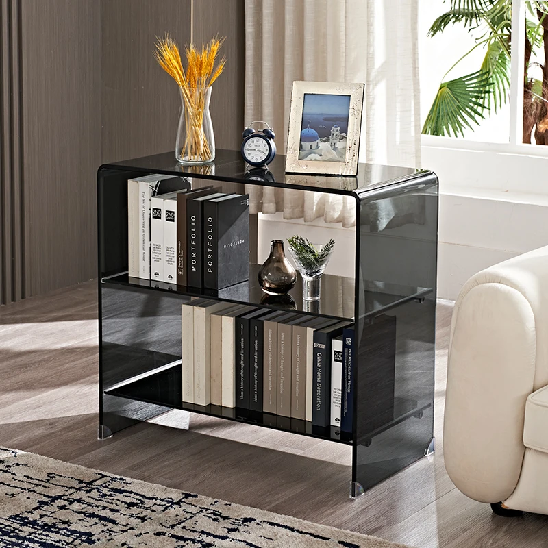 

Invisible White Glass Shelf Make Up Modern Living Room Kitchen Children Bookshelf Garden Magazine Rack Estante Room Furniture