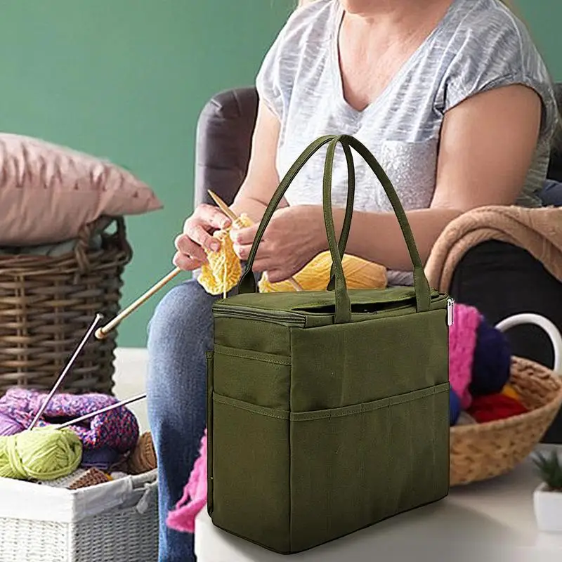 Crochet Bag Organizer Crochet Organizer Yarn Bag Yarn Tote Large Capacity Crocheting For Accessories