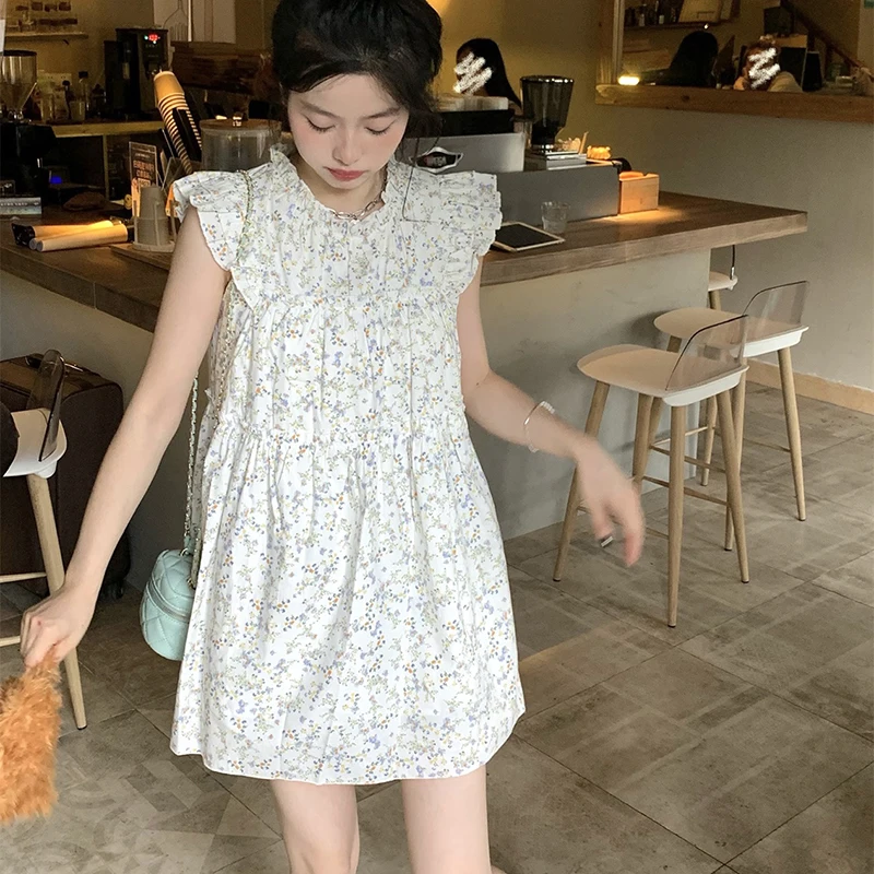 

Cute Dresses for Women Gentle Flying Sleeve Floral Summer Daily Mini Dress