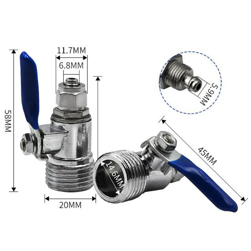 1/2''-1/4'' RO Feed Filter Water Adapter Ball Valve Tap Reverse Osmosis Switch