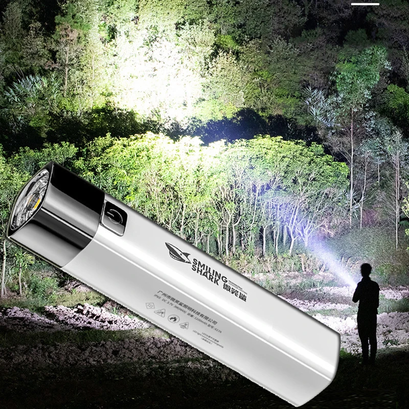 Portable Flashlight Torch USB Power Bank Mobile Phone Rechargeable Strong Light Mini Camping Hiking Fishing