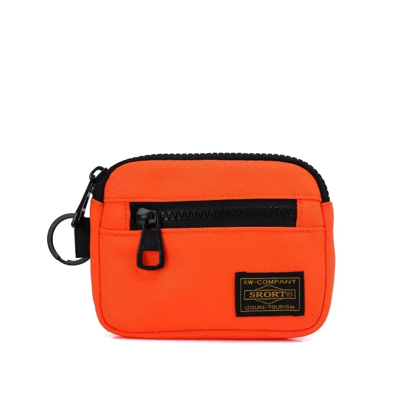 Trendy and fashionable Oxford cloth coin purse, men's and women's workwear style, portable small card bag, casual multifunctiona