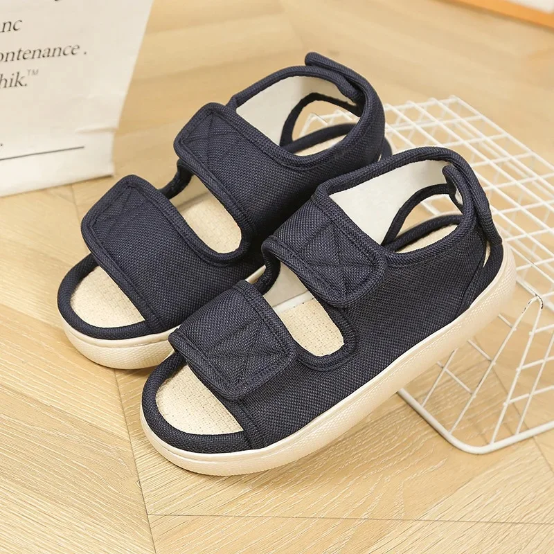 شباشب كتان واسعة القدم قابلة للتعديل في الهواء الط...