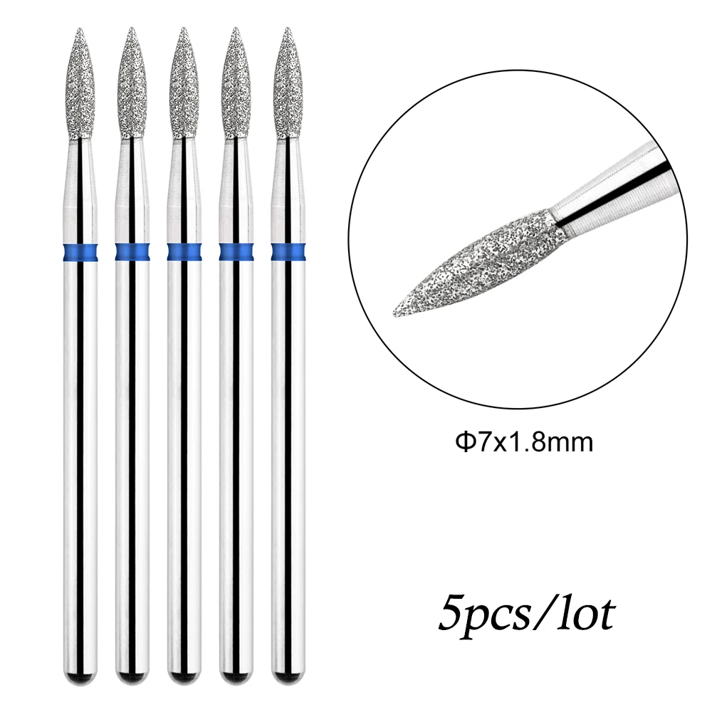 5pcs/lot Drill Bits for Nails Diamond Heads to Nails Milling Cutter for Manicure Cuticle Nail Cutter Tips Accessories Tools 3