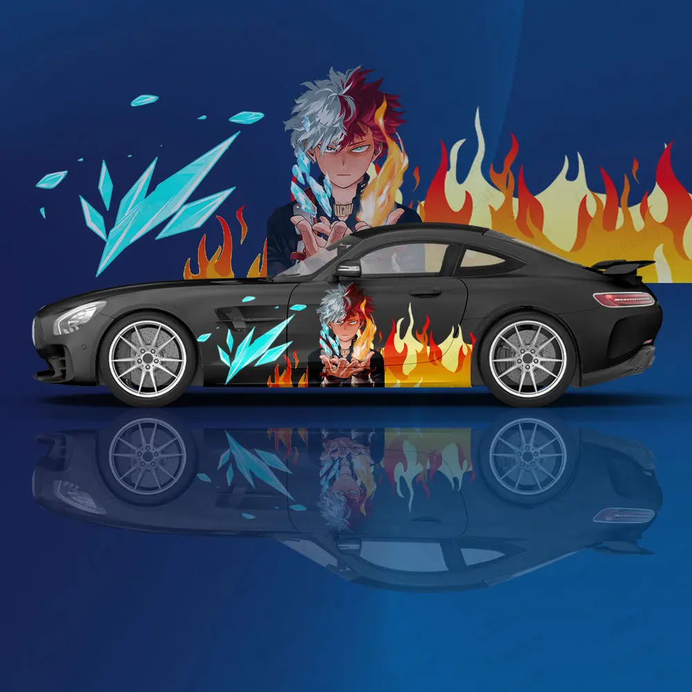 

My Hero Academia Todoroki Shoto animal Car Decal Protective Film Vinyl Racing Side Graphics Wrap Spray Paint auto Stickers
