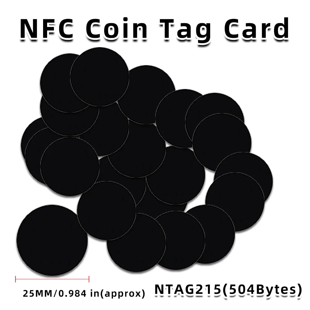 NFC Nt/ag215 코인 카드 13.56MHz 검정색 NFC 215 스마트 태그 RFID 카드 25MM NFC 개인 자동화 전용  NFC 215 태그 - AliExpress