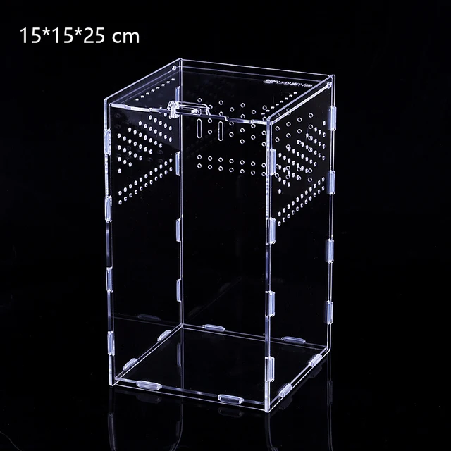 Acrylic Transparent Reptile Terrarium Habitat Breeding Box Reptiles Cage Nano Arboreal Tarantula Enclosure Dearded Dragon Supply 5