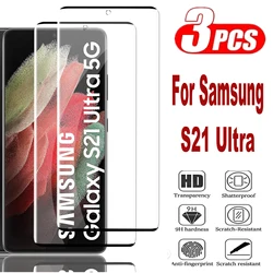 Premium 9H Tempered Glass Curved Screen Protector - 3 - Pack for Tempered glass (For Galaxy S21 Ultra)