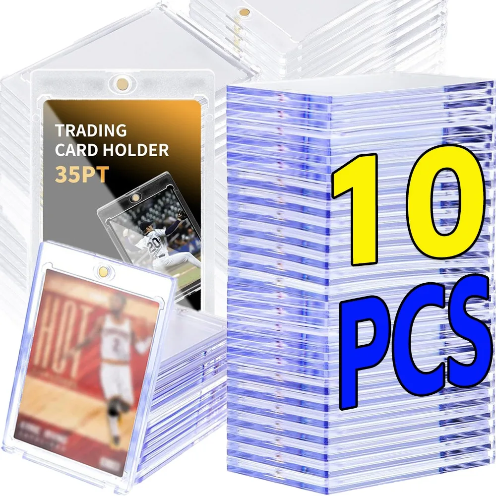 Card Holder Card Protector Idol Card Protector Card Display Stand Photo Card Holder 1/3/5/10Pcs 35PT Hard Magnetic Card Holder Kpop Idol Photo Cards Protector Sports Trading Card Holders Sleeves Display Case