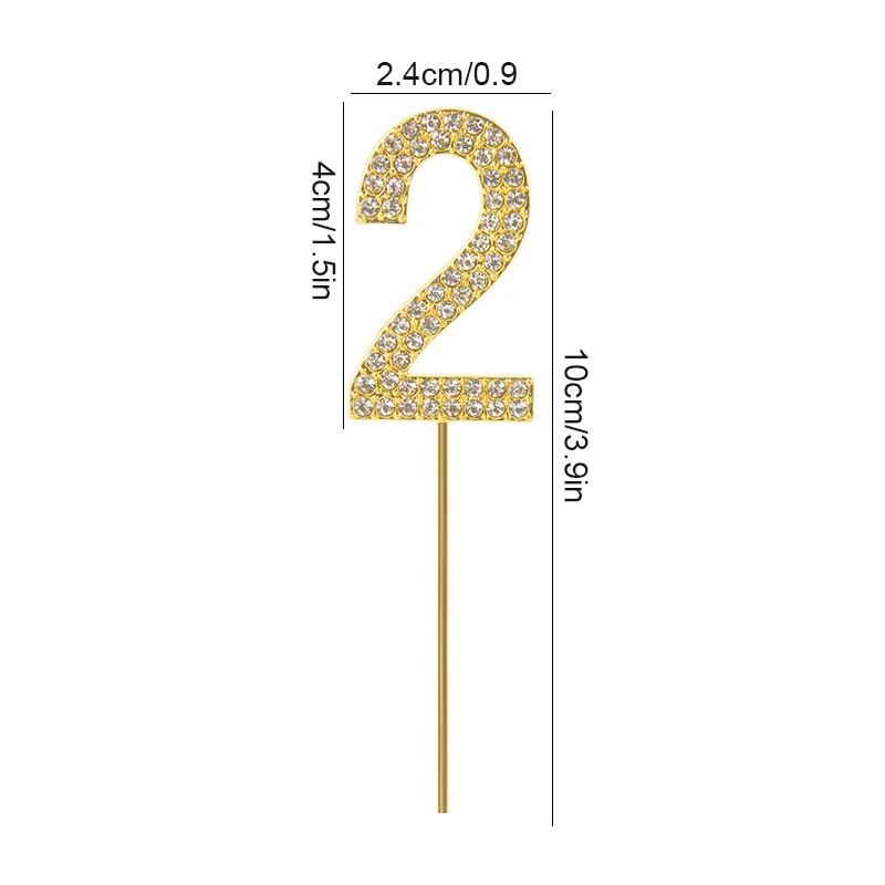 Gold and Silver Glitter Number Cake Toppers - Elegant Birthday and Celebration Decor