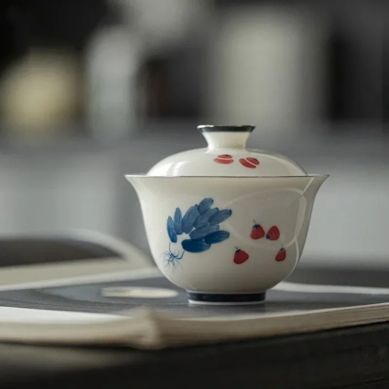 

Ручная роспись Китайская капуста Gaiwan набор для чая фарфоровая чаша с крышкой чайный набор из двух предметов китайская чашка чайные чаши чаван