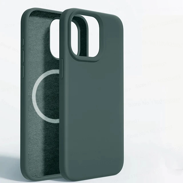 Magnetic Liquid Silicone Case with Wireless Charging Back Cover