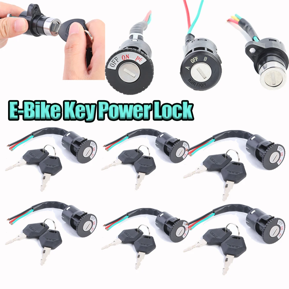 ElectricBicycleIgnitionSwitchKeyPowerLockforEScooterBike