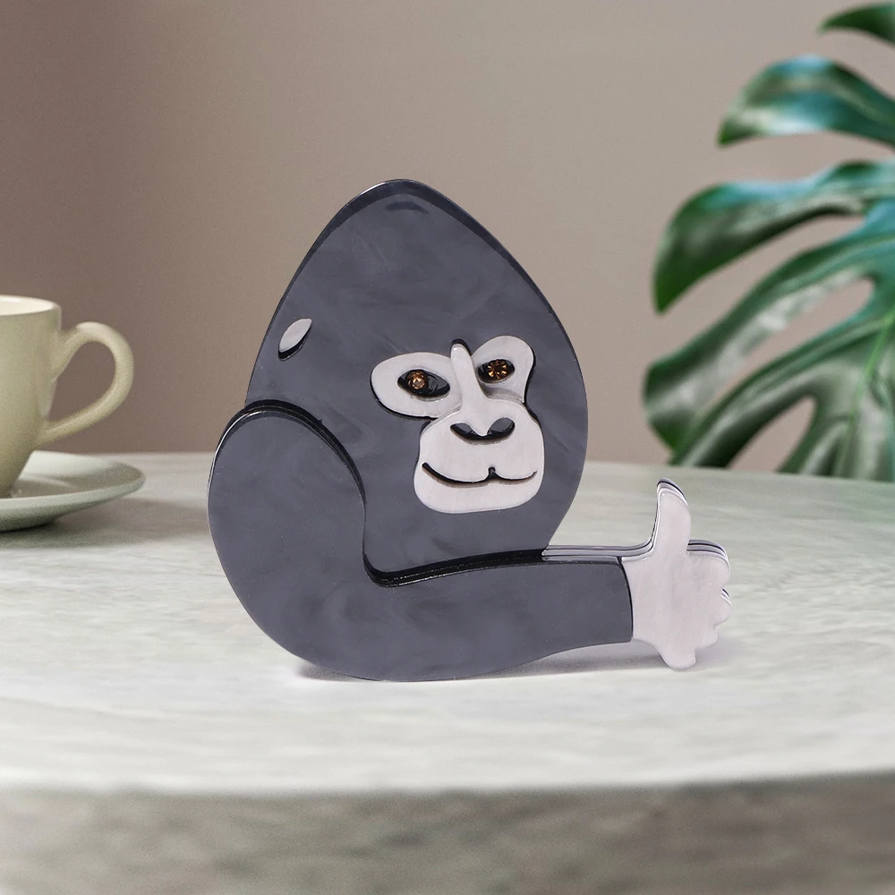 HandmadeSafetyPinsCustomChimpanzeeMonkeyBroochesBagLapelPinCartoonAnimalBadge