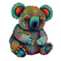 Animals Wooden Puzzles Koala Wood Toy Irregular Shape 3D Jigsaw DIY Crafts Family Interactive Games For Adults Kids Gifts 1
