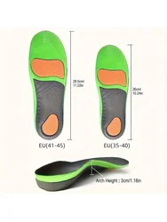 Enhanced Orthopedic Shock Absorption Insoles for Sport and Flatfoot Support (2 pairs Greener)