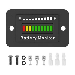 Universal Waterproof LED Battery Power Monitor Gauge for Various Voltage Applications (BM210)