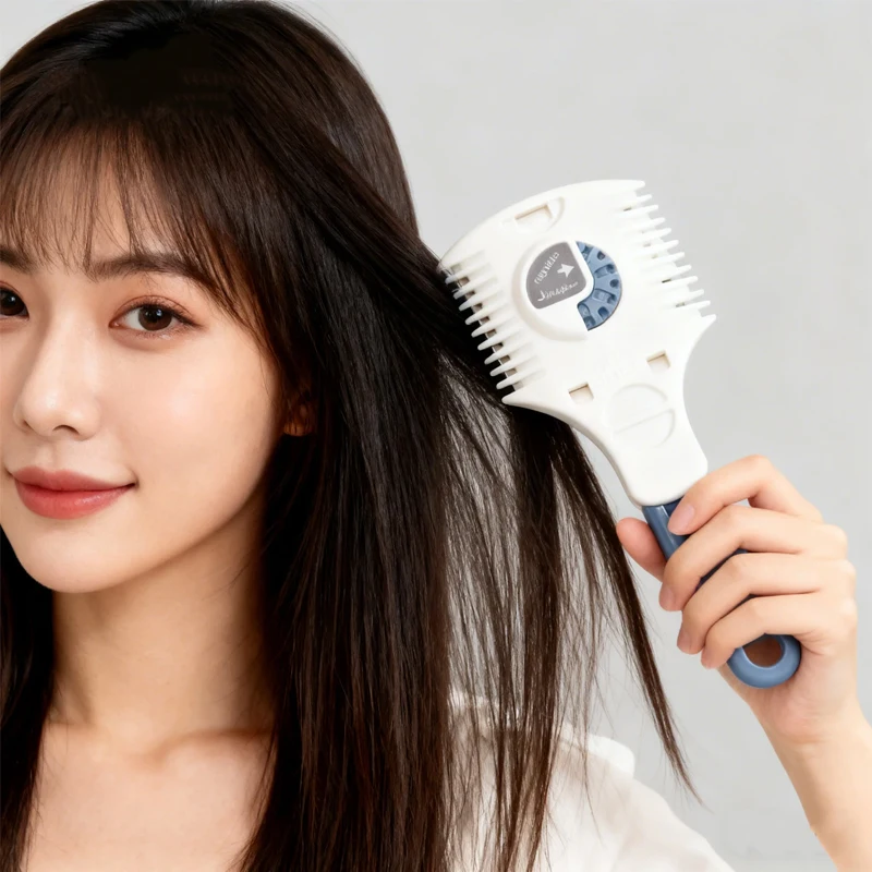 1PCS 새로운 양면 헤어 레이저 빗 조절 가능한 숱가위 가정용 이발 가위 미용사 헤어스타일리스트 액세서리